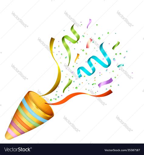 Exploding Party Poppers With Confetti Royalty Free Vector
