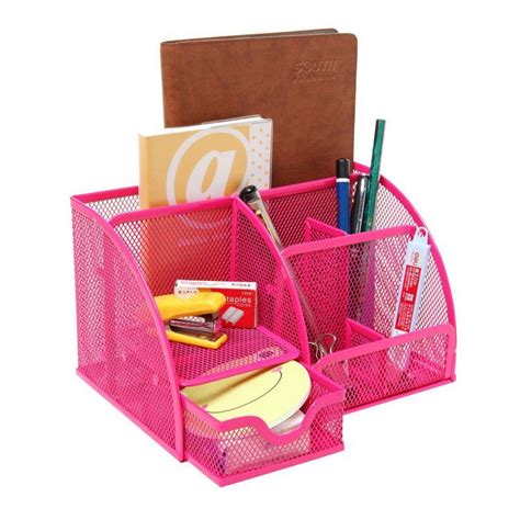 Pink Desk Organizers And Accessories Mesh Design Pink Desk