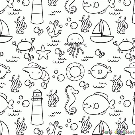 Coloriage Les Fonds Marins Sans Dépasser