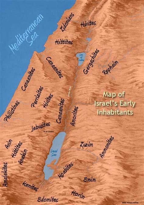 Map Of The Giants Of Canaan And Israels Ancient Inhabitants Bible