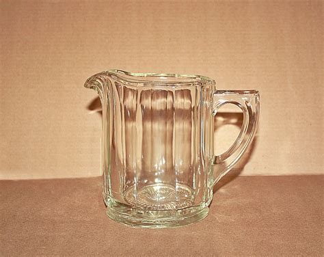 Items Similar To Antique 6 Milk Pitcher Clear Heavy Glass 10 Panels Beautiful Thick Glass