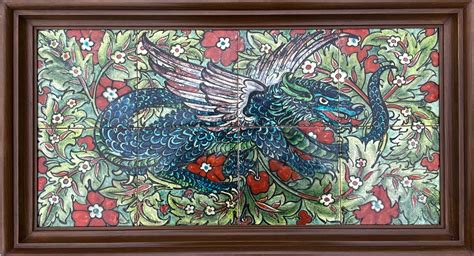 William De Morgan Winged Beast Tile Panel C1880s