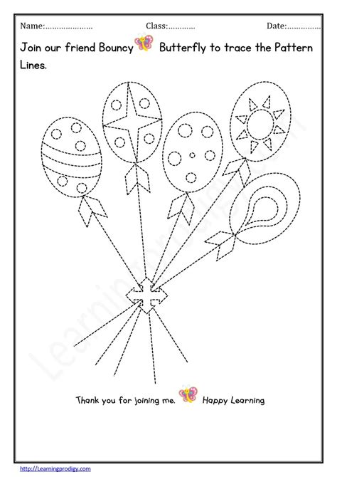 Free Printable Balloon Tracing Worksheet For Preschoolernursery