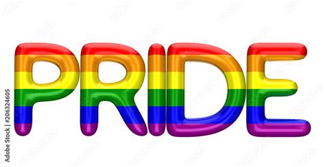 pride word made from shiny lbgt gay pride rainbow letters 3d rendering stock illustration