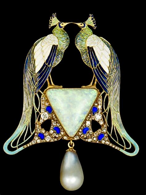Lalique Pendant Gold Enamel Opal Pearl Diamonds 1901 Lalique