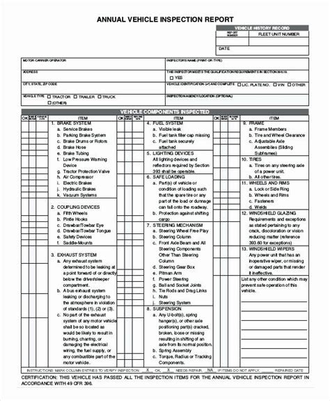 Free Printable Driver Vehicle Inspection Report Form