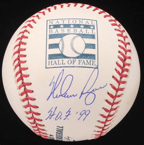 Nolan Ryan Signed Hall Of Fame Logo Baseball Inscribed Hof 99 Aiv
