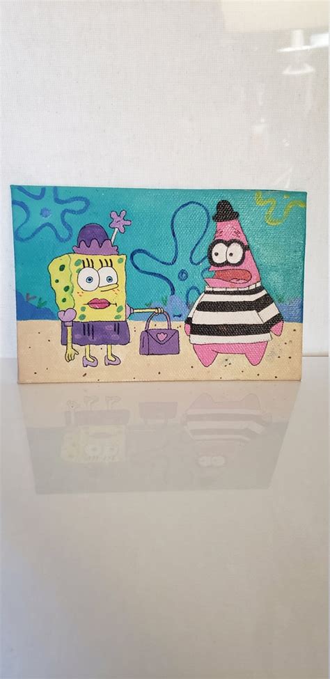 Spongebob Painting Etsy