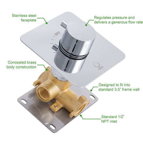 Bai 0136 Concealed 1 Function Onoff Shower Valve In Polished Chrome F