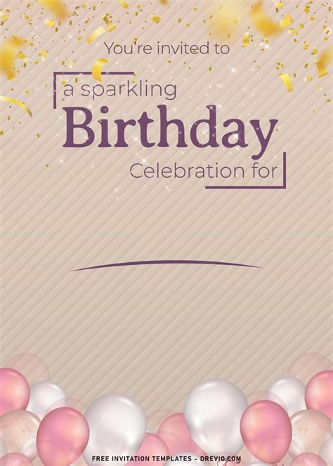 10 Aesthetic Sparkling Balloons Birthday Invitation Templates For Your