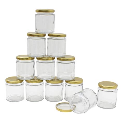 Clear Round Glass Jars 200ml 12 Pack Hobbycraft