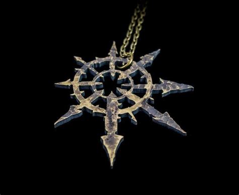 Chaos Star Symbol Warhammer 40k Pendant Necklace By Suvali