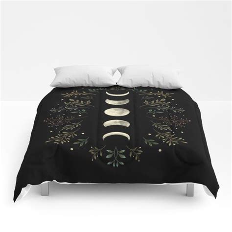Moonlight Garden Olive Green Comforter By Episodic Drawing Green