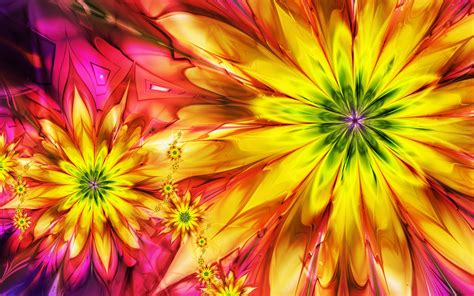 Flowers Bright Abstract Colorful Fractal Wallpaper 1920x1200 49006