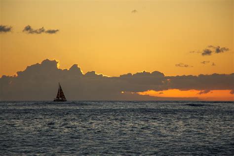 Free Images Sailboat Hawaii Sunset Colors