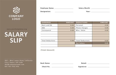 Salary Slip Templates Word Templates For Free Download