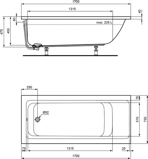 .badewanne asymmetrisch rechts 170 x 85 cm st003asr steinkamp loft freistehende xxl whirlpool badewanne bali mit 14 massage düsen. Cara Koerperform-Badewanne 170x75cm, Acryl, Ablauf 52mm ...