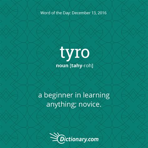 What Are You A Tyro At Wotd Wordoftheday Dictionarycom Words