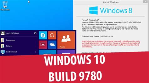 Windows 10 Technical Preview Build 9780 Youtube