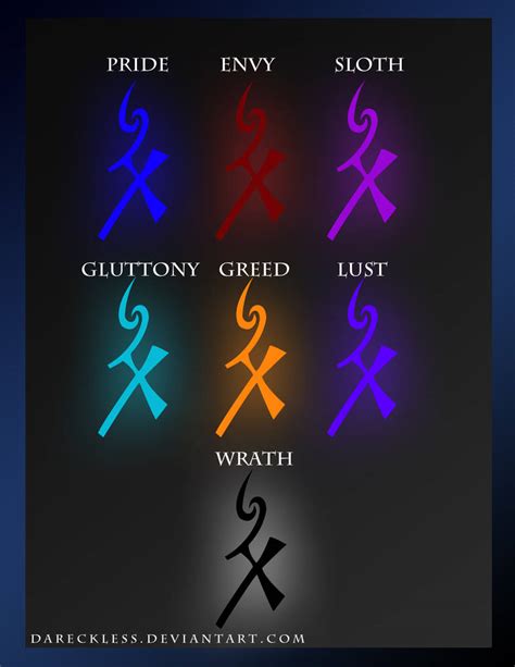Seven Deadly Sin Colors By Dareckless On Deviantart