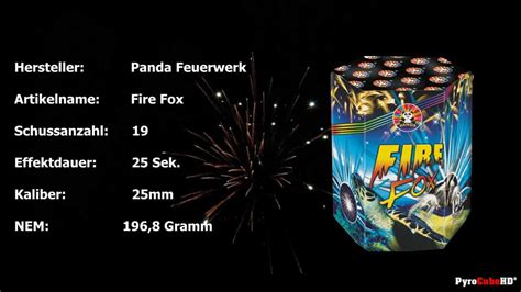 Fire Fox Panda Feuerwerk 12 Schuss Fullhd Youtube