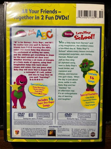 Barney Now I Know My Abcs Barney Lets Play School Double Feature Dvd