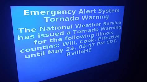Eas Tornado Warning Tv Alert Chicago Il Youtube