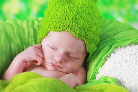 Cute Newborn Baby Girl Sleeping Stock Photo Image Of Days Waist