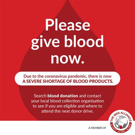 Take Part In The Campaign Please Give Blood Now Mds Alliance