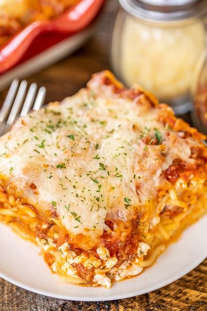 Baked spaghetti is everything you know and love about bolognese in the form of an epic, juicy pasta bake with a bonus layer of molten cheese in the middle! Favorite Baked Spaghetti - Plain Chicken