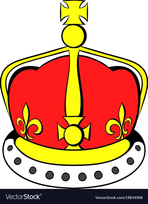 British Crown Icon Cartoon Royalty Free Vector Image