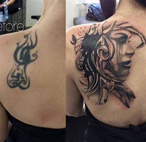 Portrait Cover Up Tattoo Swirls Or Tribal Designs Are Much Better