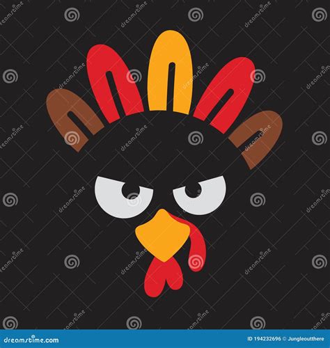 Angry Funny Turkey Face Vector Illustration Stock Vector Illustration