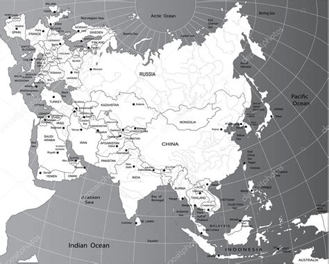 Mapa Político De Eurasia Stock Vector By ©jelen80 1948806
