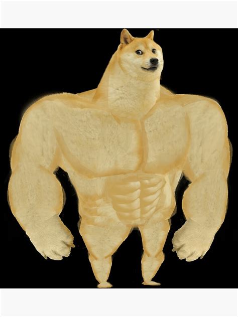 Doge Buff Muscle Bulk Big Dog Meme Abs Dog Shiba Inu Art Print For