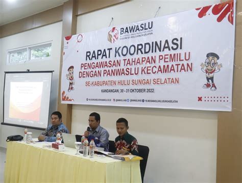 Bawaslu HSS Gelar Rakor Pengawasan Tahapan Pemilu Dengan Panwaslu Kecamatan Se Kabupaten HSS