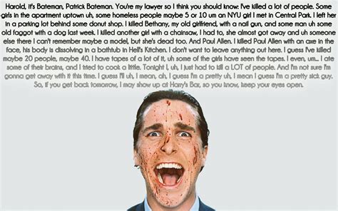 American Psycho Christian Bale Quote American Psycho Book American