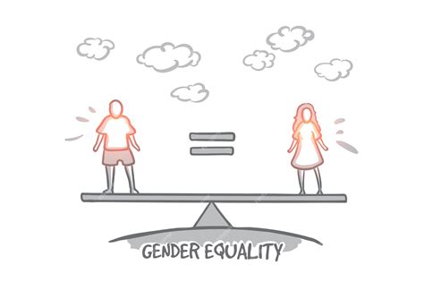Premium Vector Gender Equality Concept Hand Drawn Male Equals Female