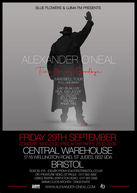 alexander o neal farewell tour tickets — £16 central warehouse bristol