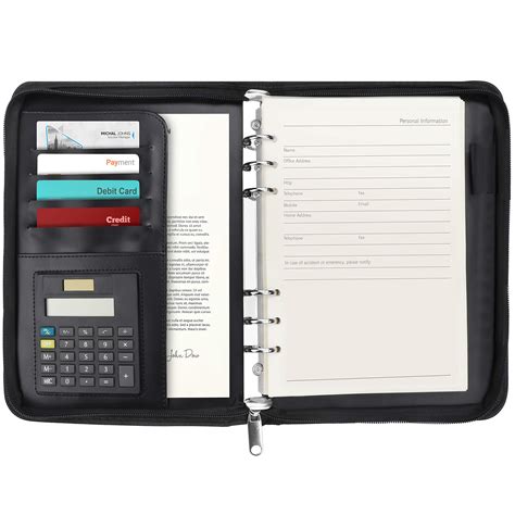 Buy Kurtzya5 Zipped Conference Folder Black Personalwork Organiser