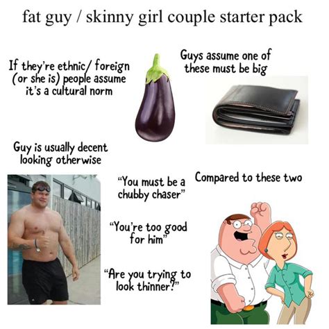 fat guy skinny girl couple starter pack r starterpacks