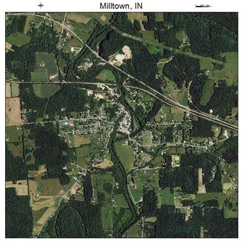 Aerial Photography Map Of Milltown In Indiana