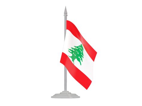 Flag With Flagpole Illustration Of Flag Of Lebanon