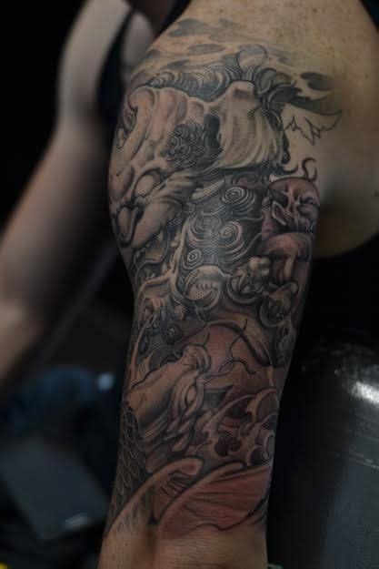Chronic Ink Tattoo Toronto Tattoo Foo Dog And Koi Fish Half Sleeve
