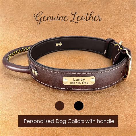 Personalized Laser Engraved Genuine Leather Dog Collar With Etsy