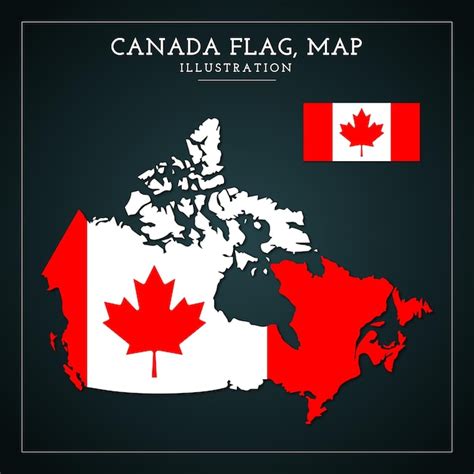 Premium Vector Canada Flag Map Vector Illustration