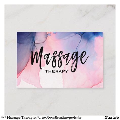 Massage Therapist Massage Therapy Watercolor Business Card Watercolor Business