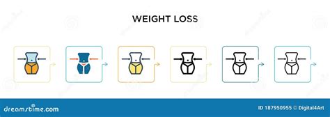 Weight Loss Vector Icon In 6 Different Modern Styles Black Two