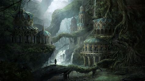 Francis Tneh Kai Fine Art Fantasy Landscape Elven City Fantasy