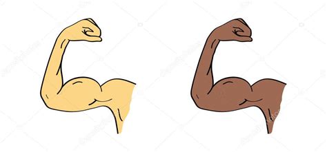 Bíceps Caricatura Símbolo Del Codo Humano Dibujo Del Esquema